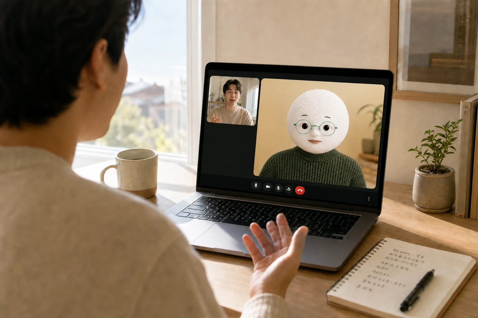 A Yato AI English lesson in Google Meet